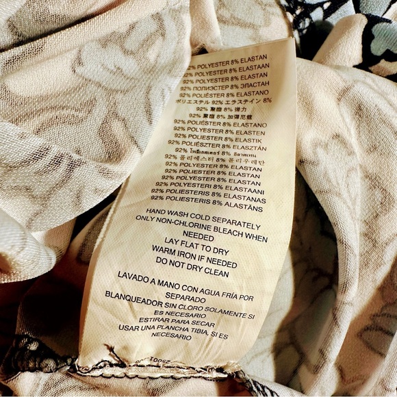 MICHAEL Michael Kors Blue Floral Keyhole Sleeveless Top W/ Braided Leather Strap - Picture 2 of 8